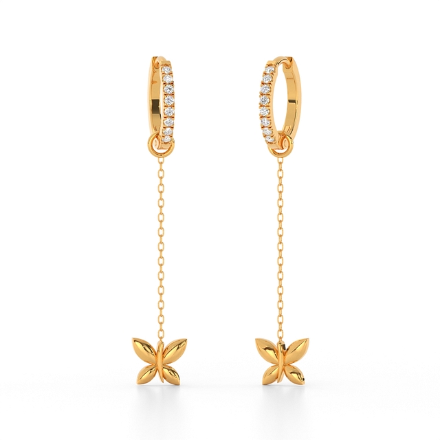 Butterfly Gold Sui Dhaga Earrings