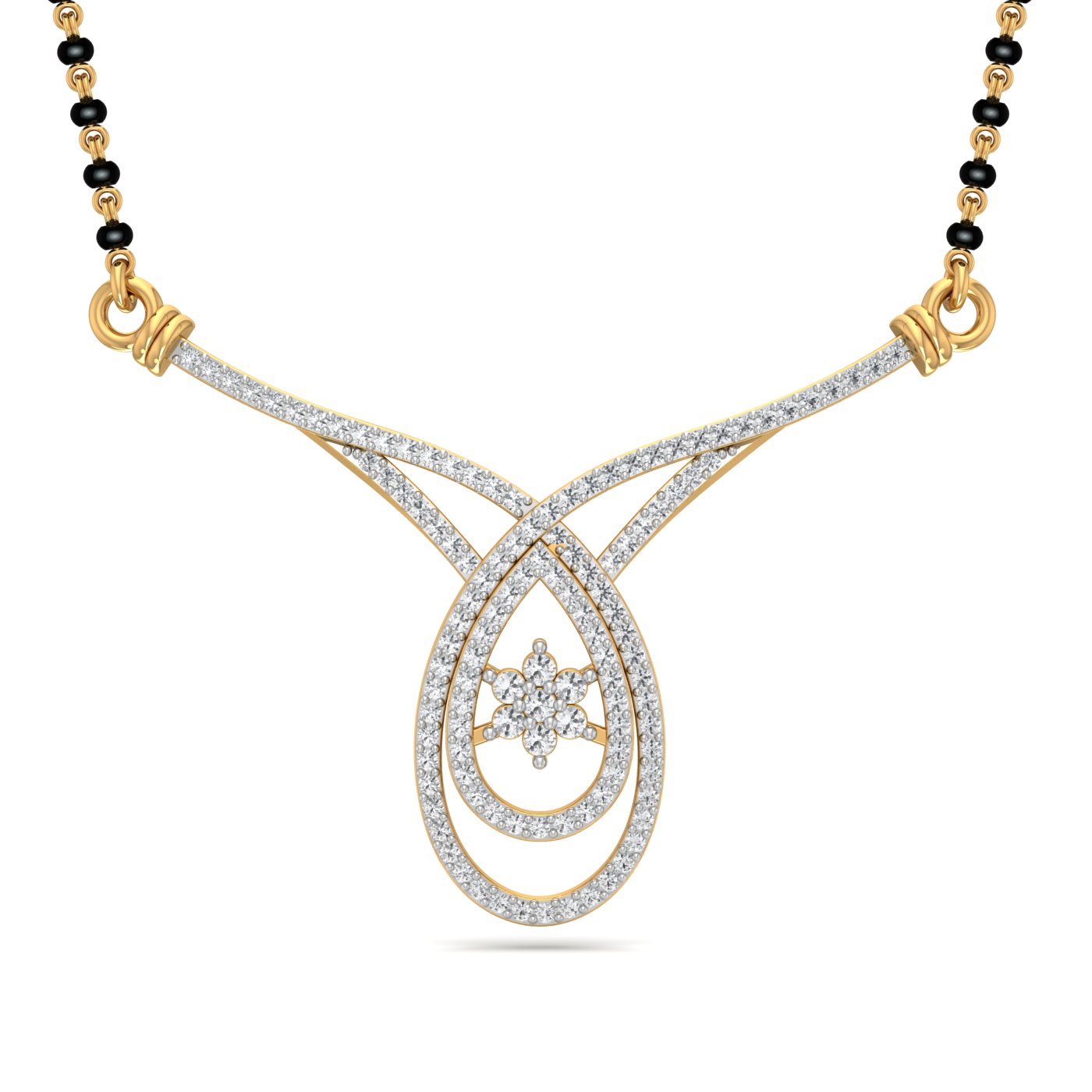 Niharika Oval Design Diamond Mangalsutra