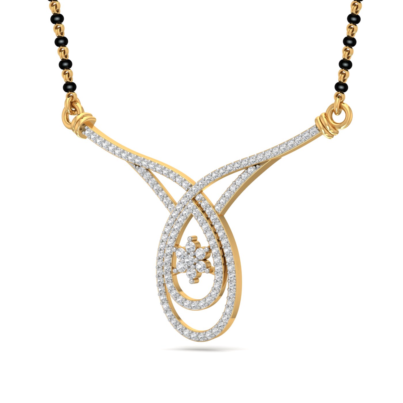 Niharika Oval Design Diamond Mangalsutra
