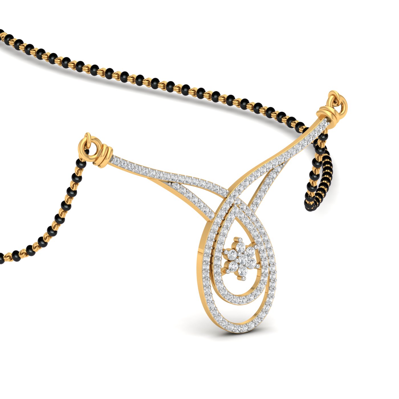 Niharika Oval Design Diamond Mangalsutra