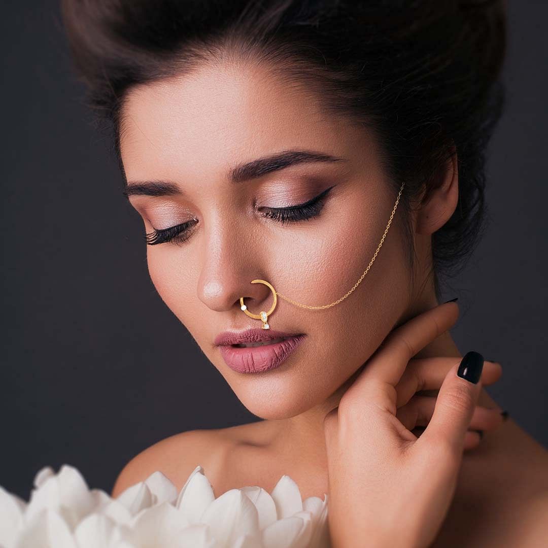Buy Curved Nose Ring, Unique Nose Hoop, Gold Nose Hoop, Granulated Design,  Gold Bead Nose Ring, Tribal Piercing, Nose Piercing, Pierced Nose Online in  India - Etsy