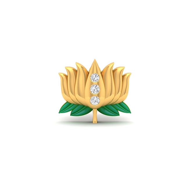 Tribal Lotus Diamond Nose Pin