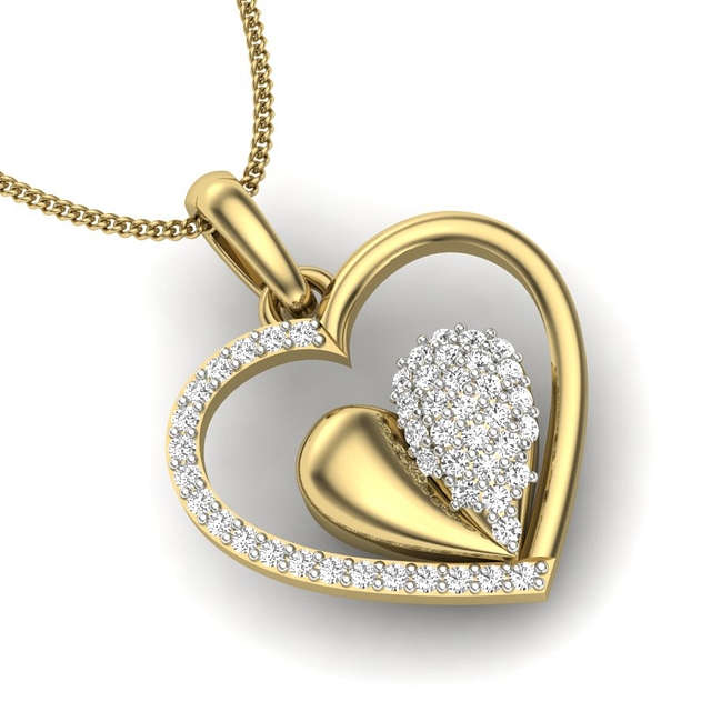 Dazzling Dual Heart Diamond Pendant