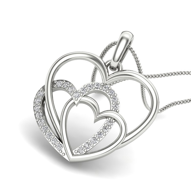 Trio Heart Diamond Pendant