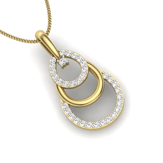 Circle Crescent Diamond Pendant