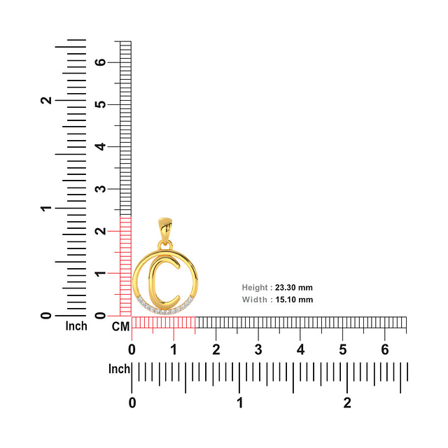 The Initial C Diamond Pendant