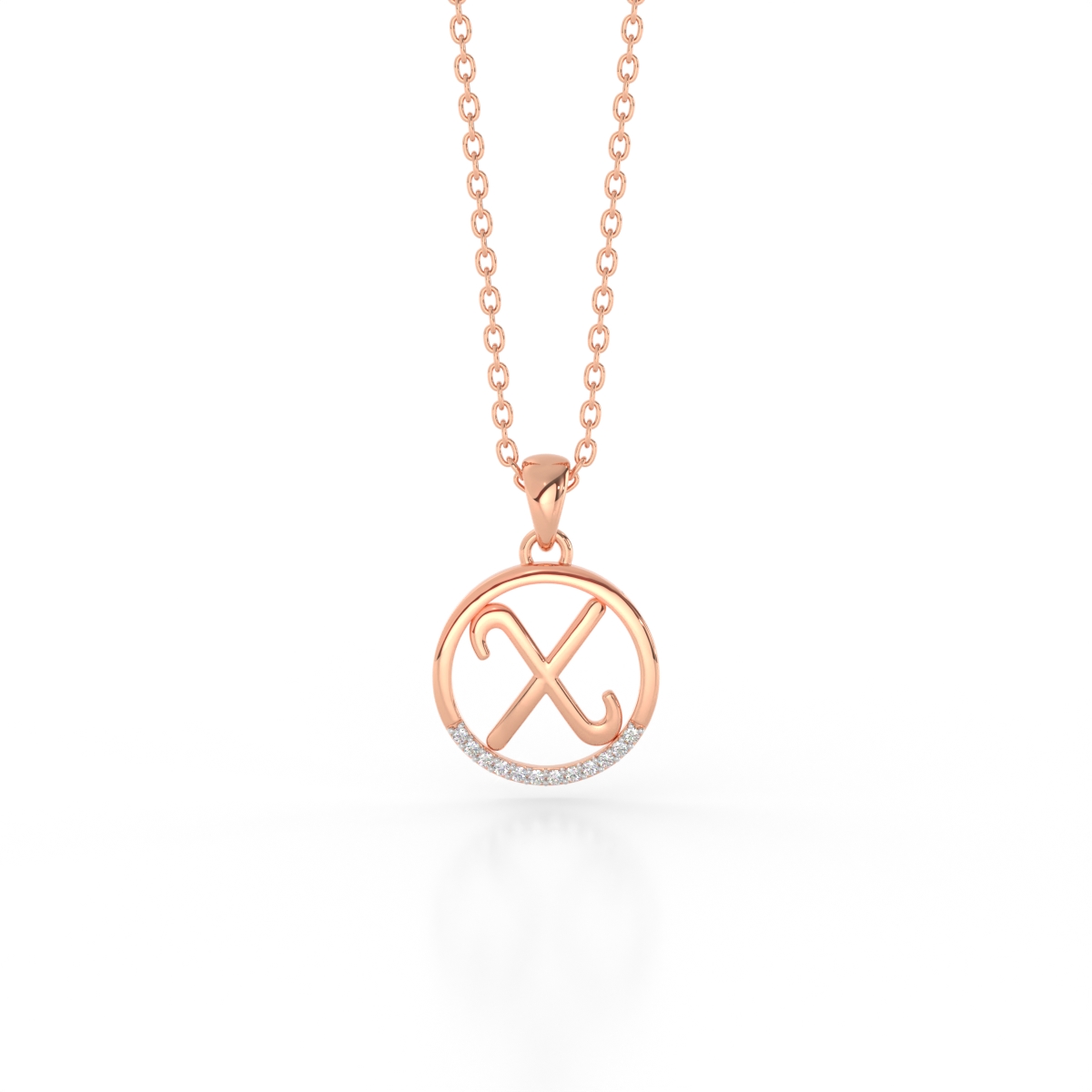 The Initial X Diamond Pendant