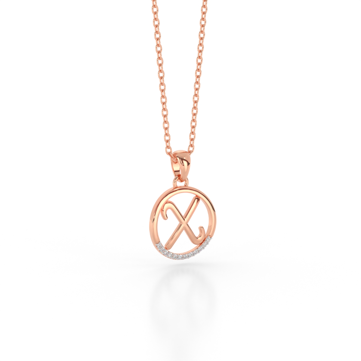 The Initial X Diamond Pendant