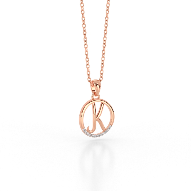 The K Alphabet Diamond Pendant