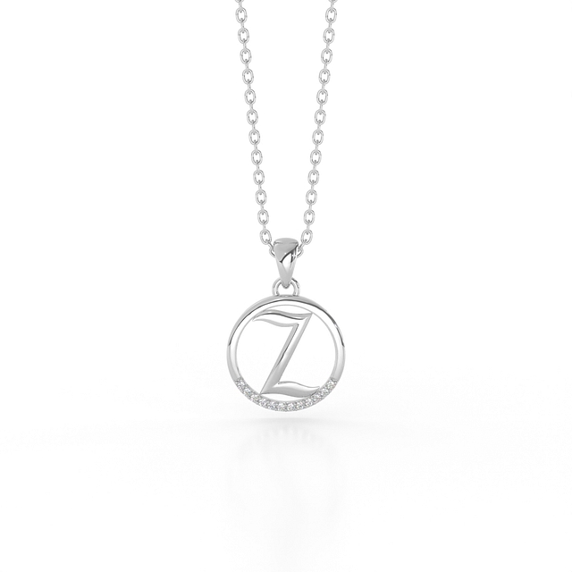 The Initial Z Diamond Pendant