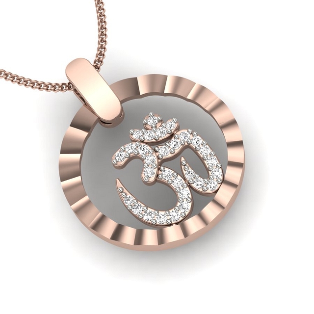 Om Rudra Circle Diamond Pendant