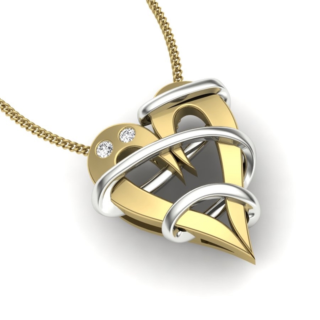 Twirl Heart Diamond Pendant