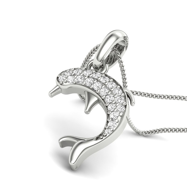 Bloom Dolphin Diamond Pendant