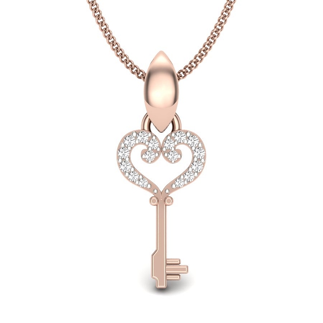 The Key Heart Diamond Pendant