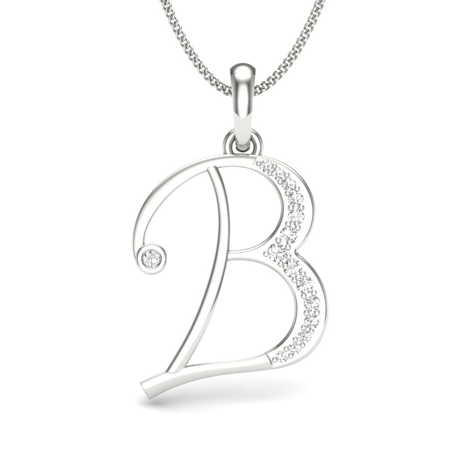 Alphabet B Diamond Pendent