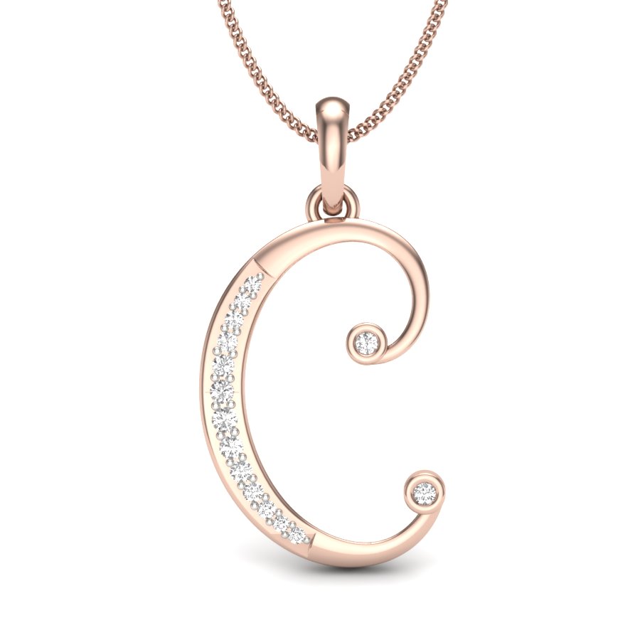 The C Letter Diamond Pendant