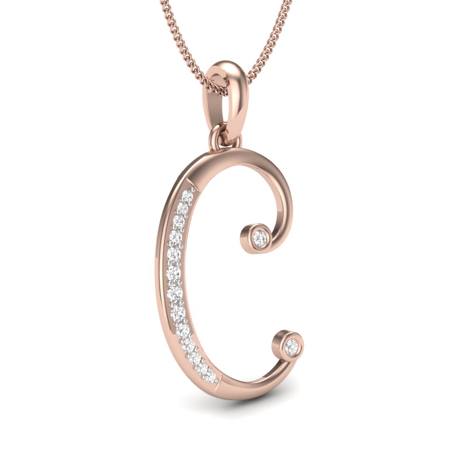 The C Letter Diamond Pendant