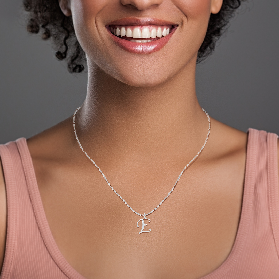 The Initial E Diamond Pendant