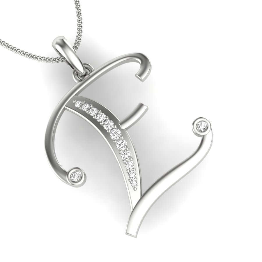 The Initial E Diamond Pendant