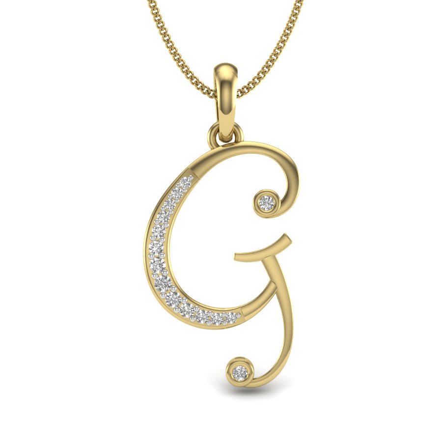 Alphabet G Diamond Pendant