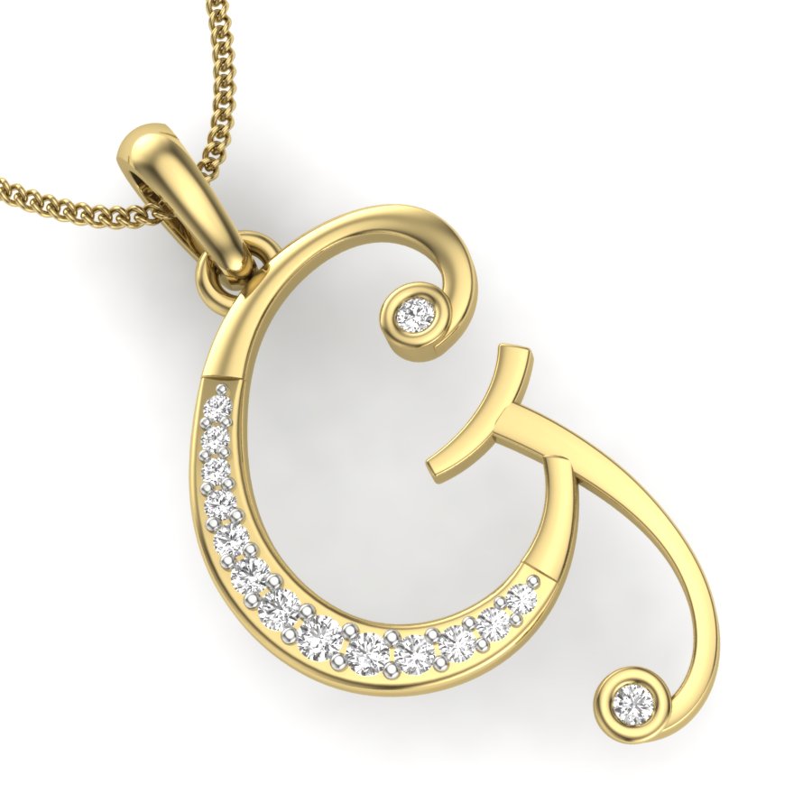 Alphabet G Diamond Pendant