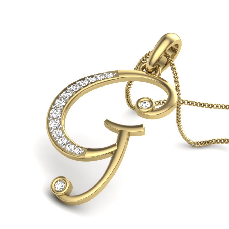 Alphabet G Diamond Pendant