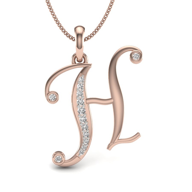 Alphabet H Diamond Pendant