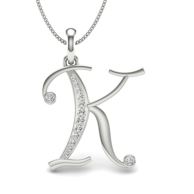 The Initial K Diamond Pendant