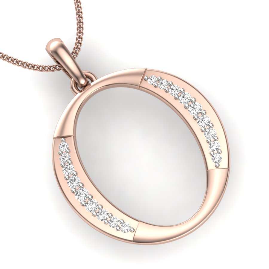 The O Alphabet Diamond Pendant