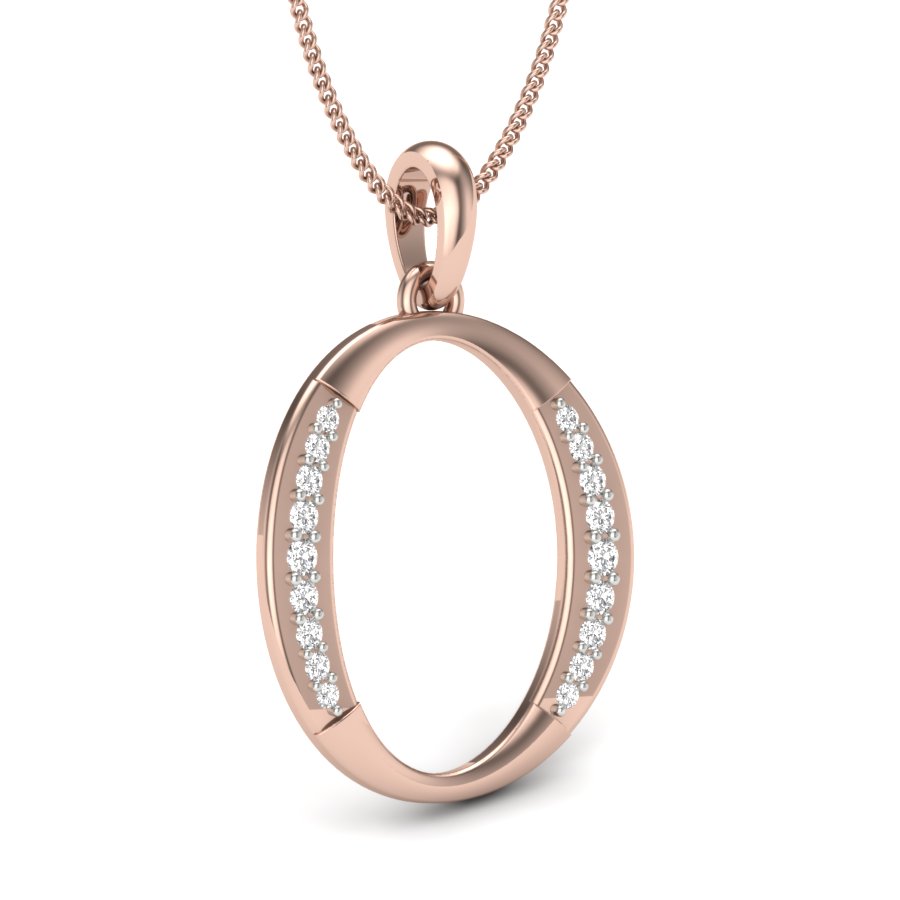 The O Alphabet Diamond Pendant