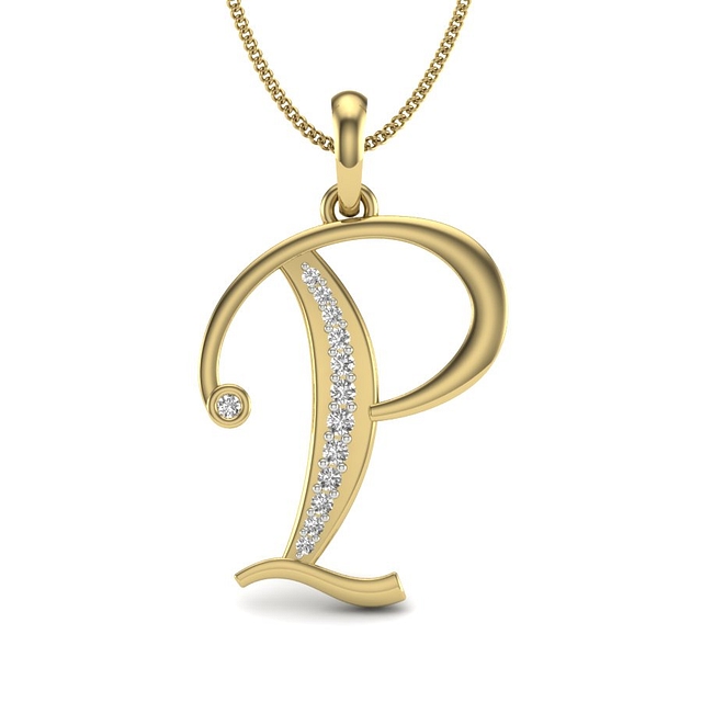 The Initial P Diamond Pendant
