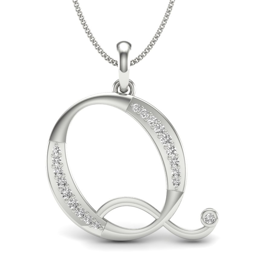 Alphabet Q Diamond Pendant