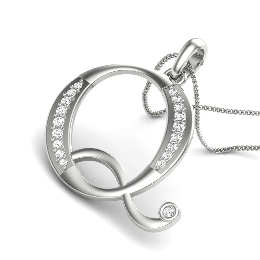 Alphabet Q Diamond Pendant