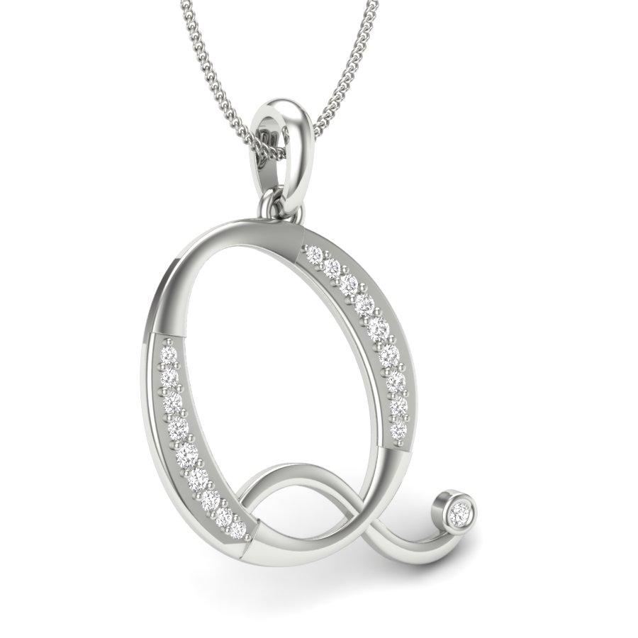 Alphabet Q Diamond Pendant