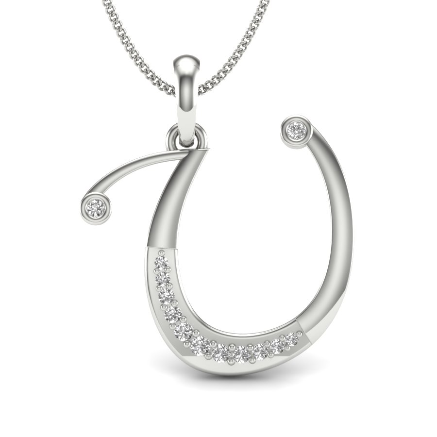 The Initial U Diamond Pendant