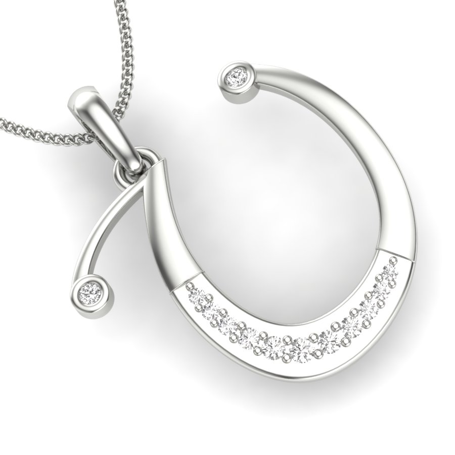 The Initial U Diamond Pendant