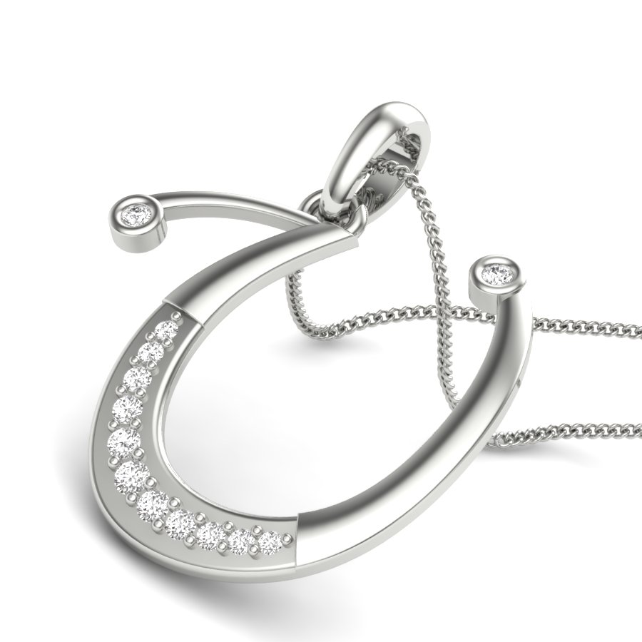 The Initial U Diamond Pendant