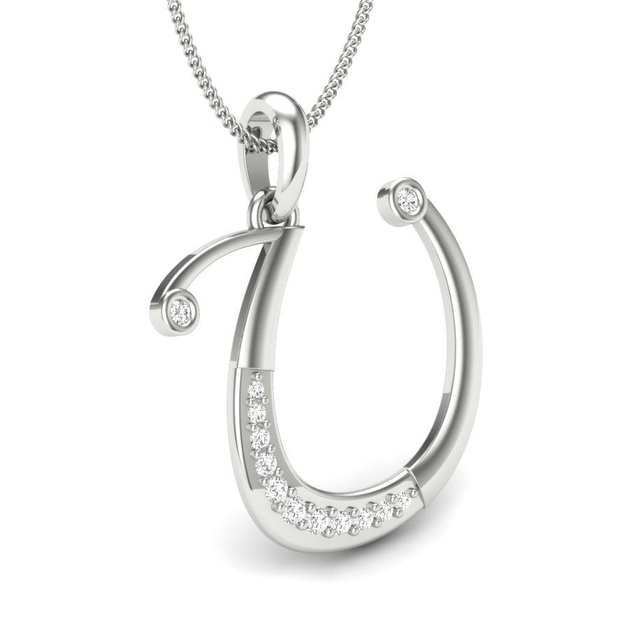 The Initial U Diamond Pendant