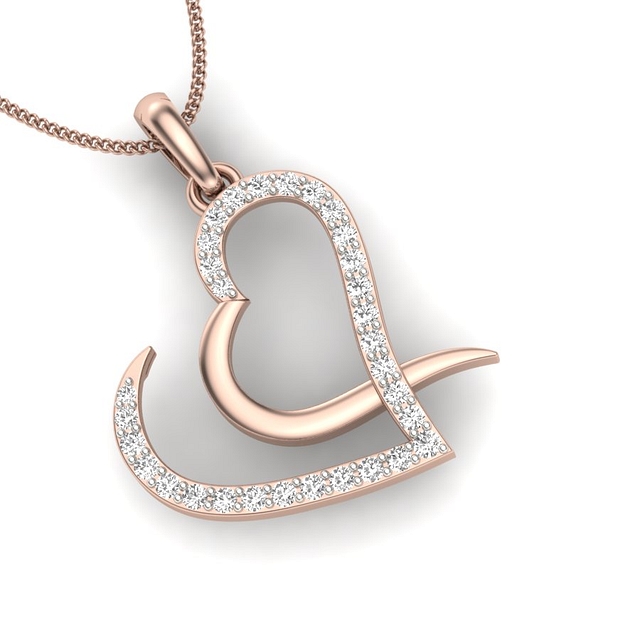 Orelia Heart Diamond Pendant