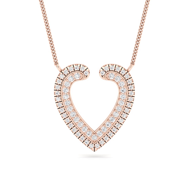 Open Heart Diamond Pendant
