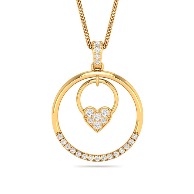 Ring Heart Diamond Pendant