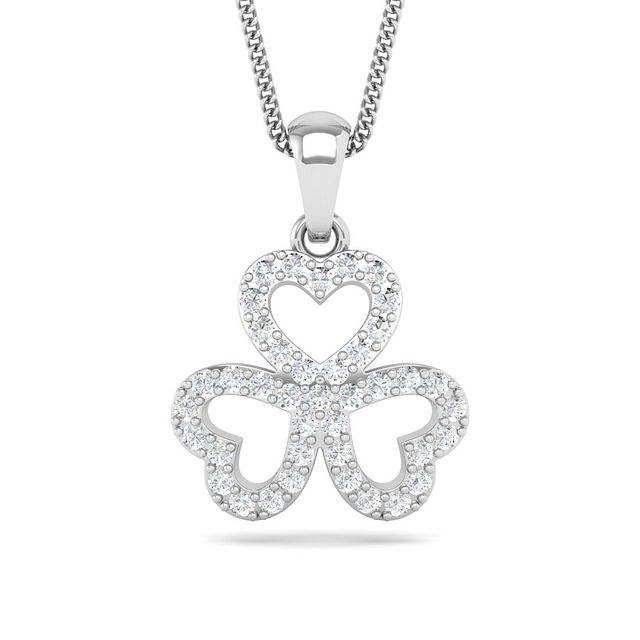 Fleur Heart Diamond Pendant
