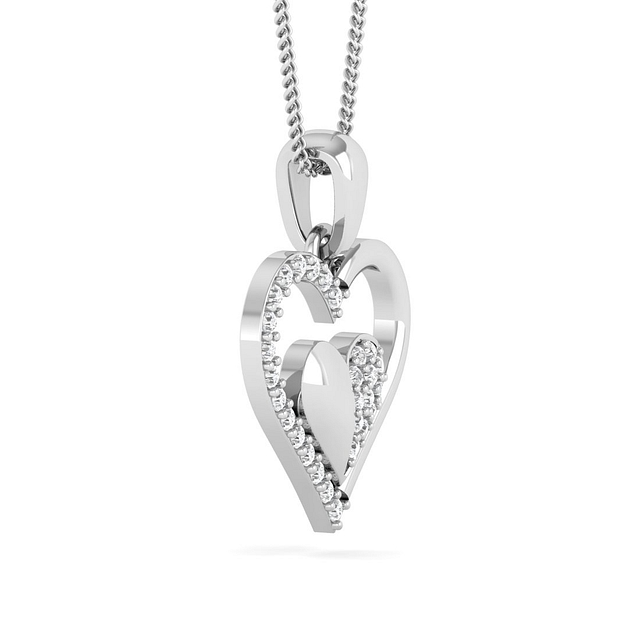 Cluster Heart Diamond Pendant