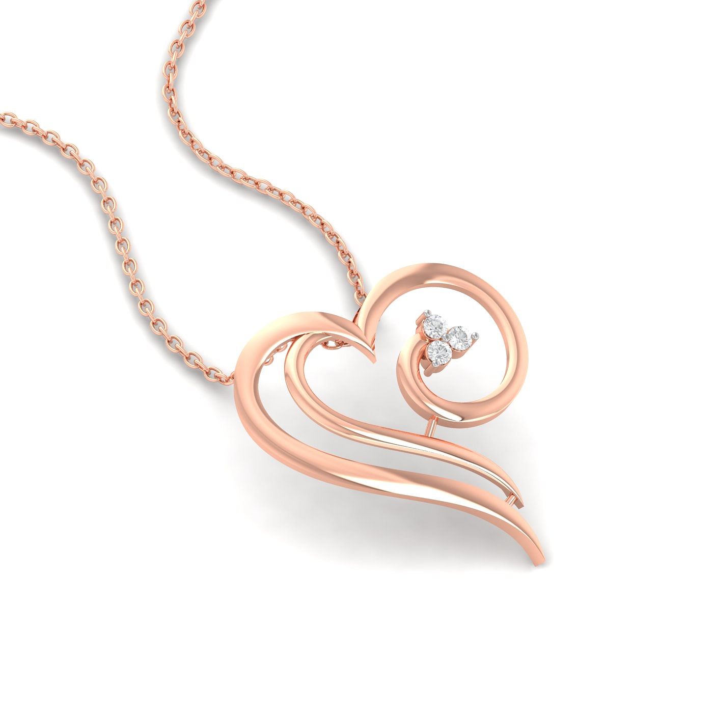 Rose Gold and Diamond Heart Necklace – Wrist Aficionado