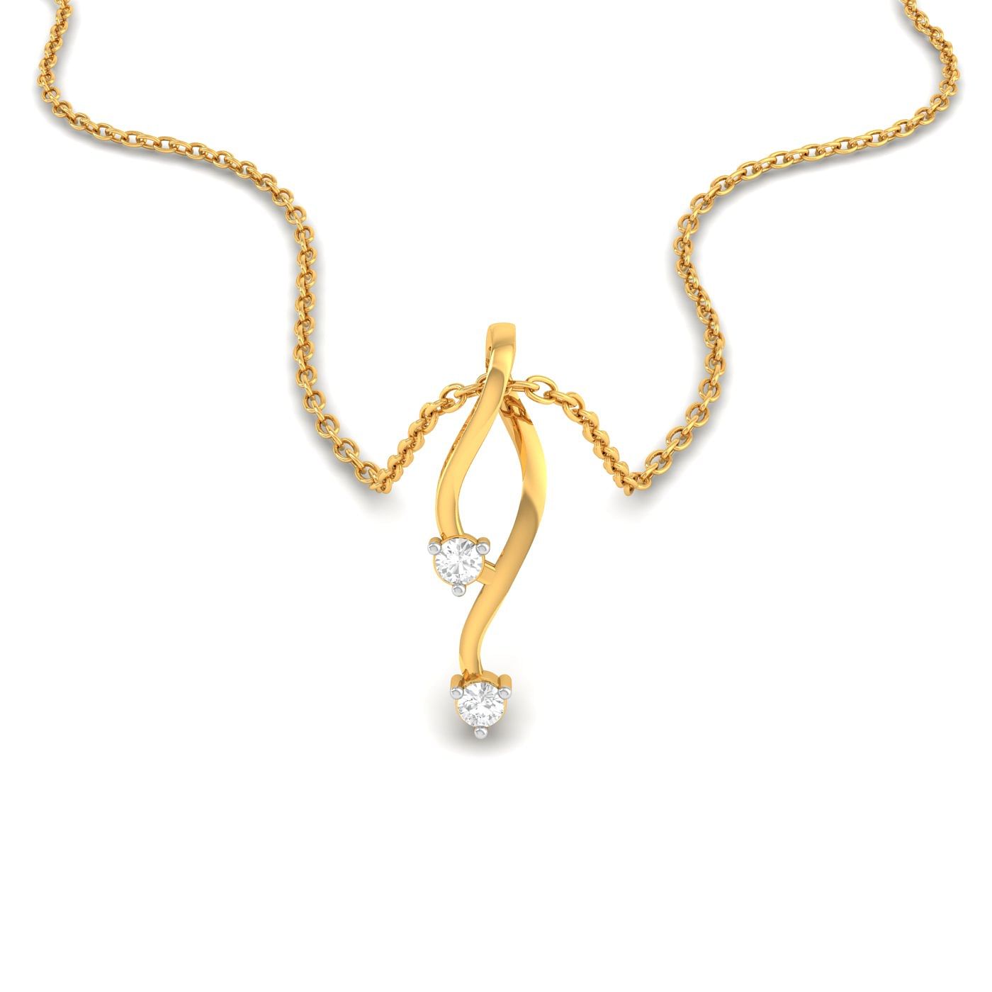 Amazon Collection Diamond 3 Stone Pendant Necklace (1/4 Cttw), 18