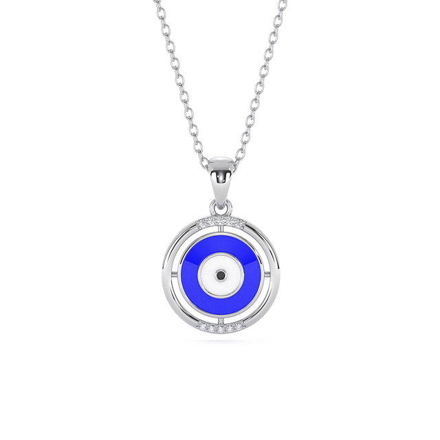 Evil Eye Circle Diamond Pendant