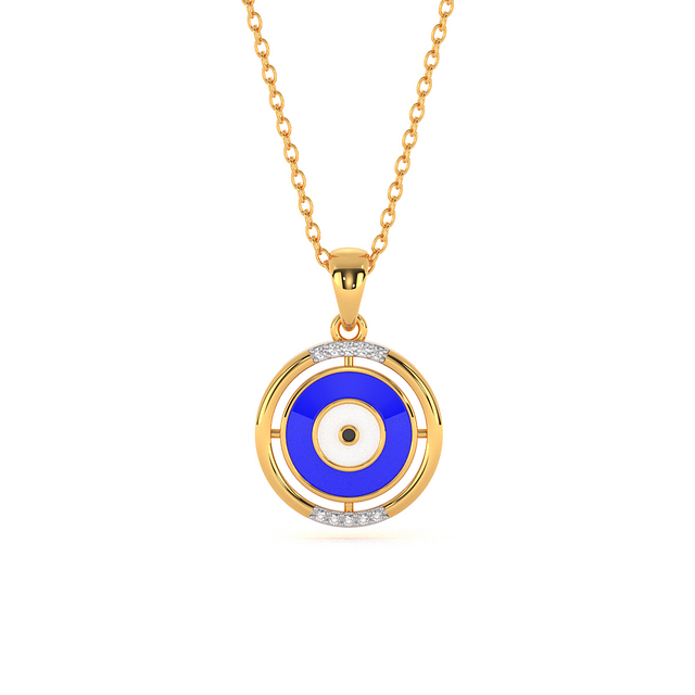Evil Eye Circle Diamond Pendant