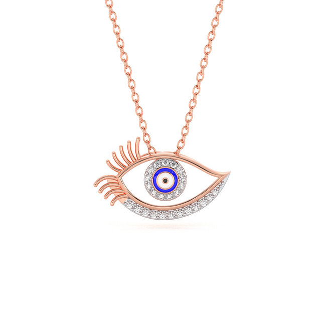 Happy Evil Eye Diamond Pendant