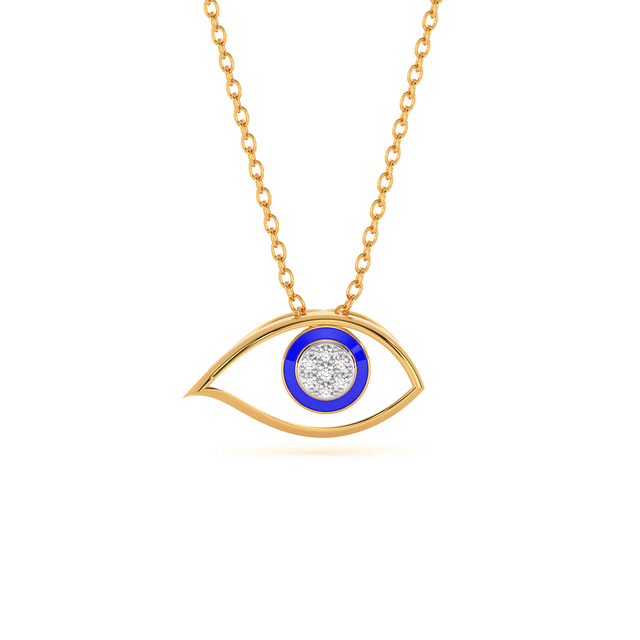 Delicate Evil Eye Diamond Pendant
