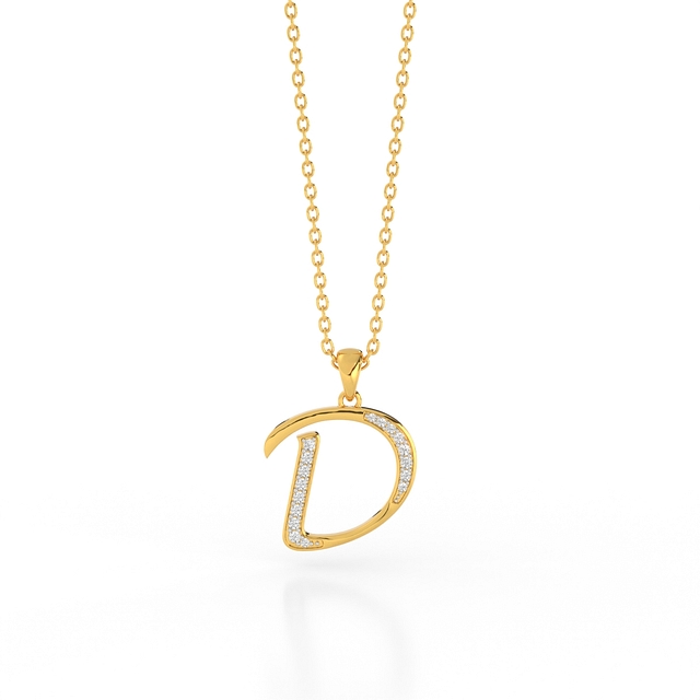 Dazzling D Alphabet Diamond Pendant
